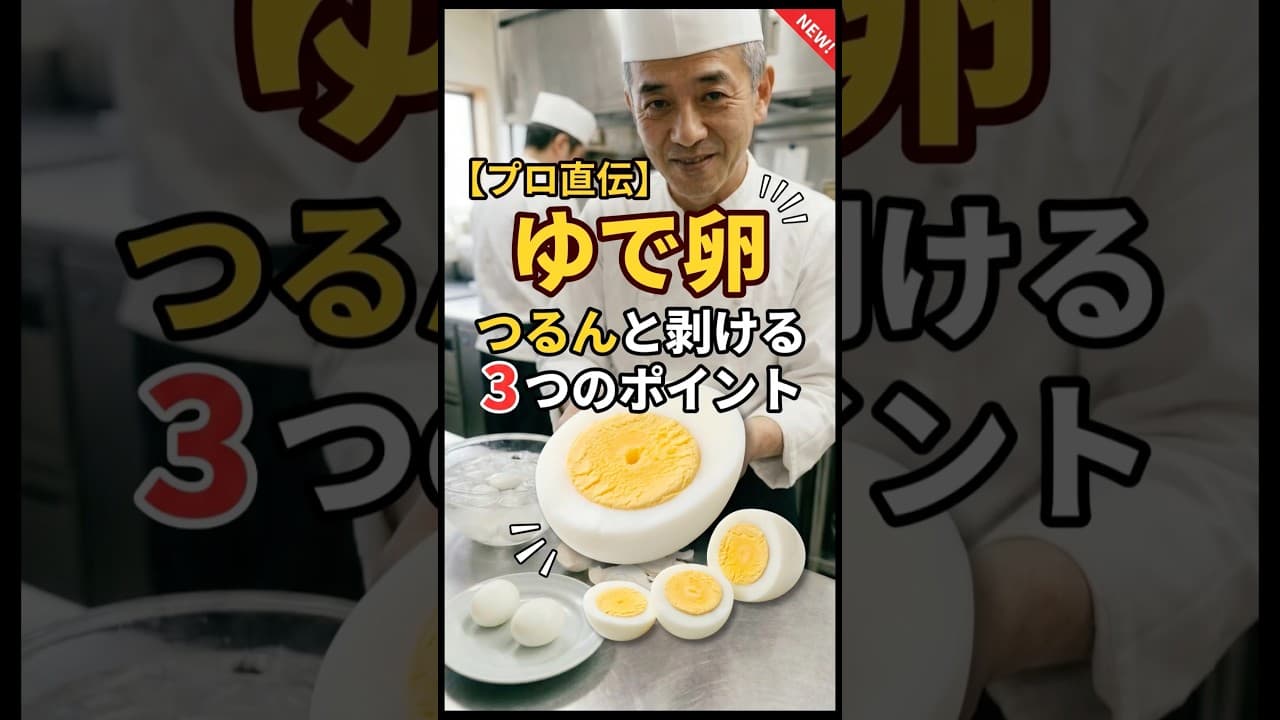 ゆで卵　つるんと剥ける3つのポイント　#料理ハック  #ライフハック　#家事  #時短レシピ